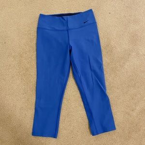 Blue Nike Crop Athletic Leggings
